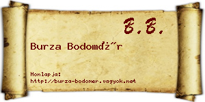 Burza Bodomér névjegykártya